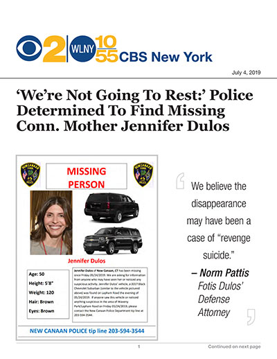 ‘We’re Not Going To Rest:’ Police Determined To Find Missing Conn. Mother Jennifer Dulos