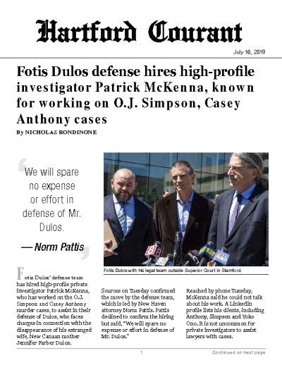 Fotis Dulos defense hires high-profile investigator Patrick McKenna, known for working on O.J. Simpson, Casey Anthony cases