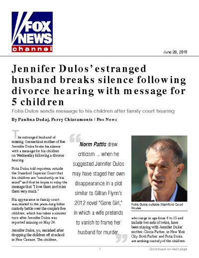 Jennifer Dulos' estranged husband breaks silence following divorce hearing with message for 5 children