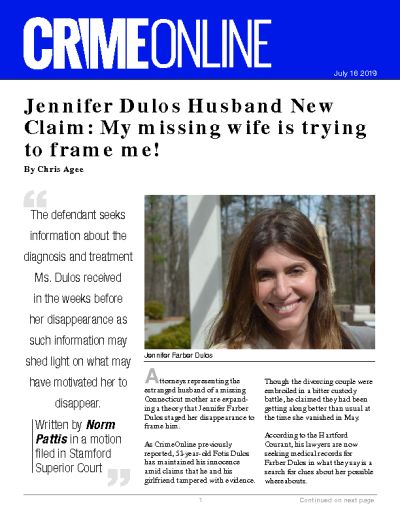 Jennifer Dulos Husband New Claim: My missing wife is trying to frame me!