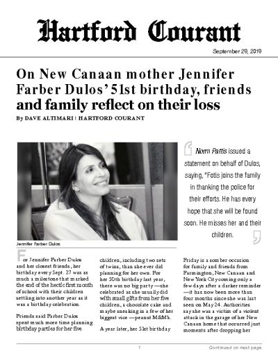 On New Canaan mother Jennifer Farber Dulos’ 51st birthday, friends and family reflect on their loss
