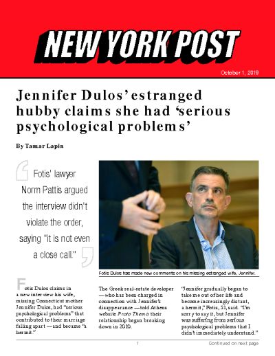 Jennifer Dulos’ estranged hubby claims she had ‘serious psychological problems’
