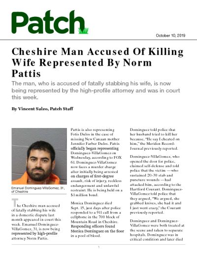Cheshire Man Accused Of Killing Wife Represented By Norm Pattis