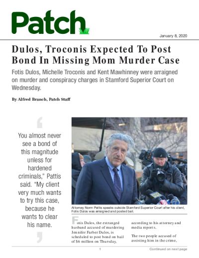 Dulos, Troconis Expected To Post Bond In Missing Mom Murder Case