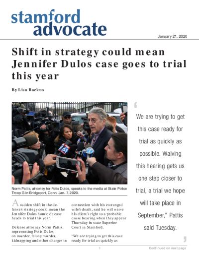 Shift in strategy could mean Jennifer Dulos case goes to trial this year
