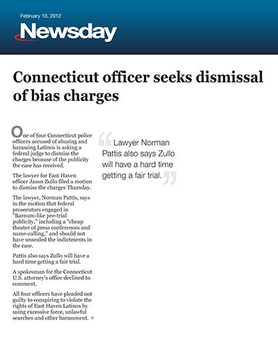 Connecticut officer seeks dismissal of bias charges