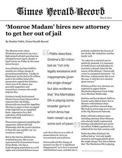 'Monroe Madam' hires new attorney to get her out of jail