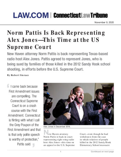 Norm Pattis Is Back Representing Alex Jones–This Time at the US Supreme Court