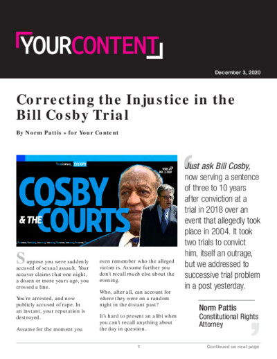 Correcting the Injustice in the Bill Cosby Trial