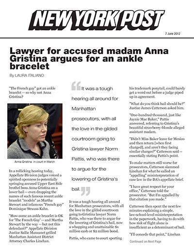 Lawyers for accused madam Anna Gristina argue for an ankle bracelet