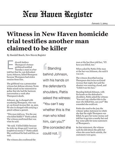 Witness in New Haven homicide trial testifies another man claimed to be killer