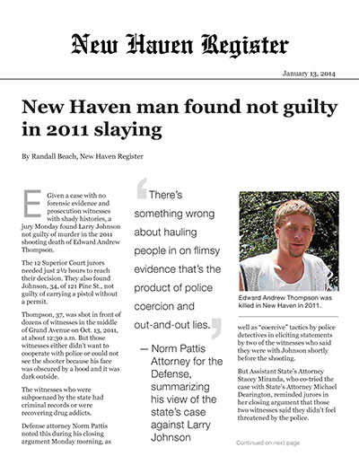 New Haven man found not guilty in 2011 slaying