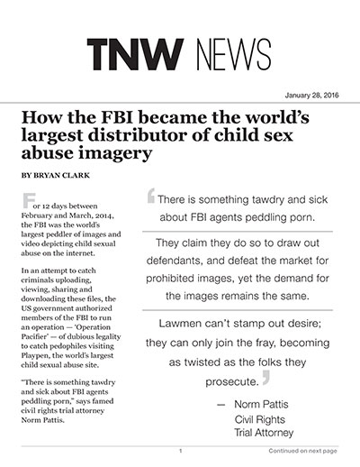 How the FBI became the world’s largest distributor of child sex abuse imagery
