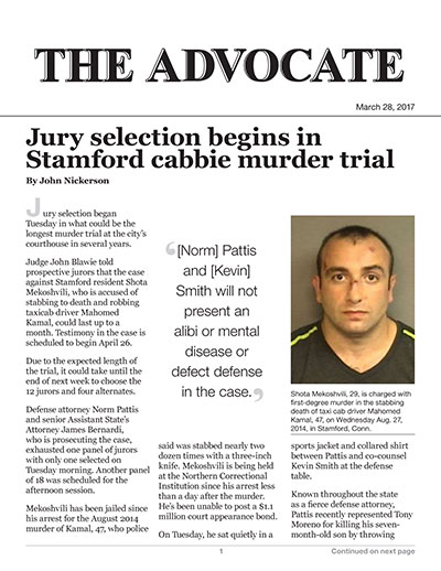 Jury selection begins in Stamford cabbie murder trial