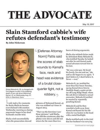 Slain Stamford cabbie’s wife refutes defendant’s testimony