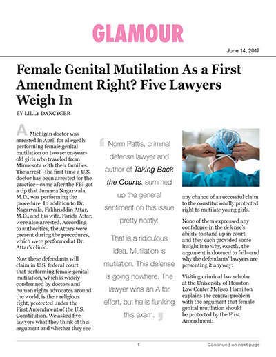 Female Genital Mutilation As a First Amendment Right? Five Lawyers Weigh In