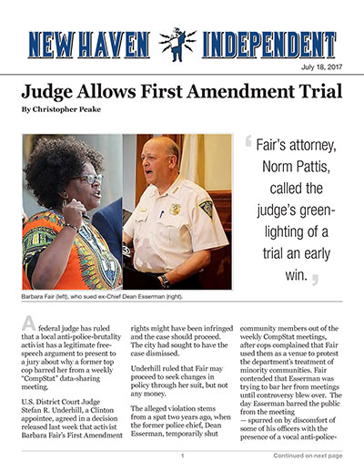 Judge Allows First Amendment Trial