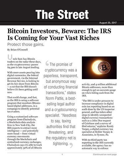 Bitcoin Investors, Beware: The IRS Is Coming for Your Vast Riches