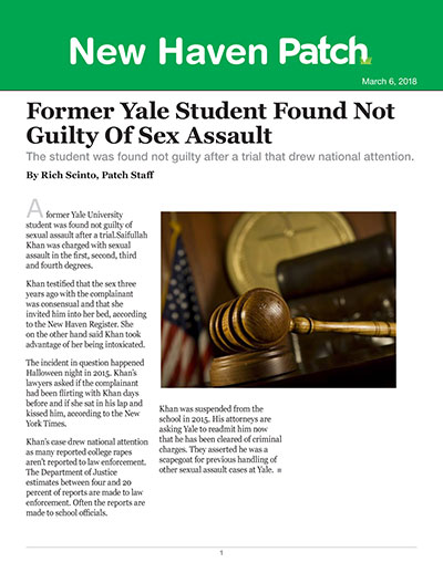 Former Yale Student Found Not Guilty Of Sex Assault