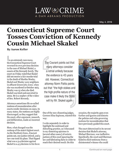 Connecticut Supreme Court Tosses Conviction of Kennedy Cousin Michael Skakel