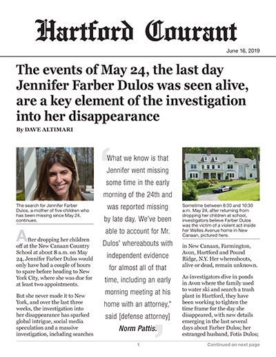 The events of May 24, the last day Jennifer Farber Dulos was seen alive, are a key element of the investigation into her disappearance