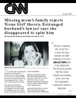 Missing mom's family rejects 'Gone Girl' theory. Estranged husband's lawyer says she disappeared to spite him