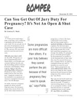 Can You Get Out Of Jury Duty For Pregnancy? It's Not An Open & Shut Case