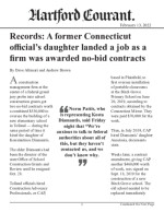 Records: A former Connecticut official’s daughter landed a job as a firm was awarded no-bid contracts